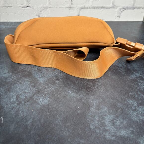 Dagne Dover Camel Tan Neoprene Belt Bag Neutral Adjustable Strap - Picture 5 of 6